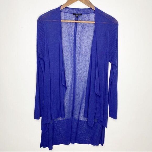 Eileen Fisher Open Front Semi Sheer Linen Blend Cardigan Size Small Petite - Picture 6 of 10